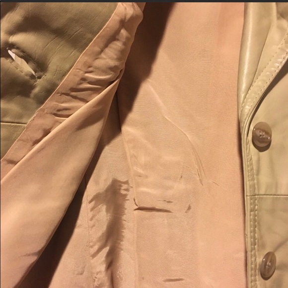 Vintage Cream Leather Jacket - Picture 3 of 7